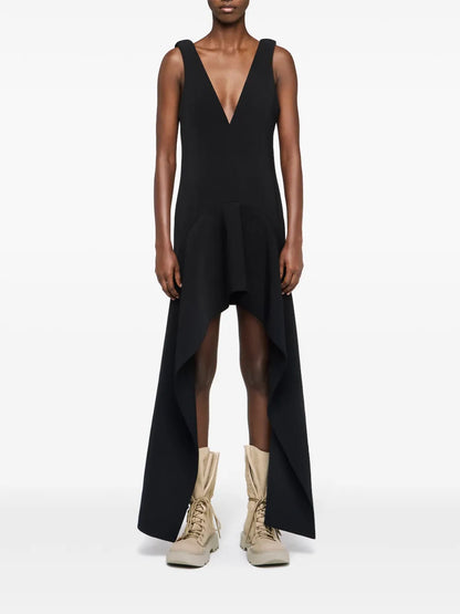 V-Neck Draped Mini Dress