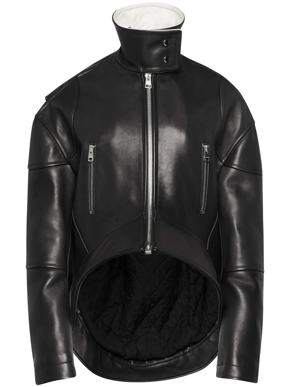 Curved Leather Jacket