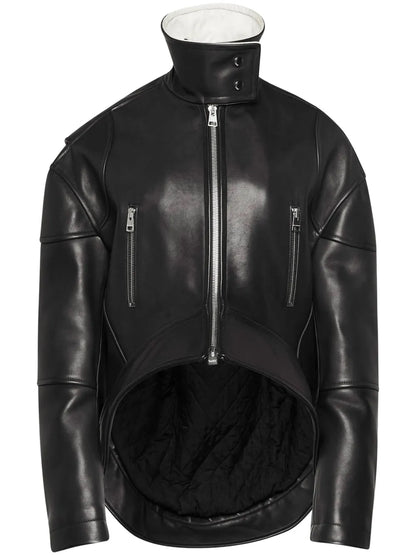 Curved Leather Jacket