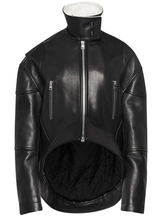 Curved Leather Jacket