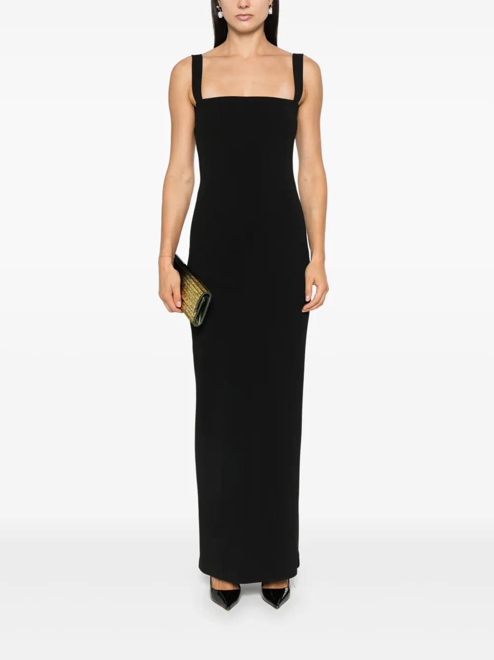 Crepe-Texture Maxi Dress