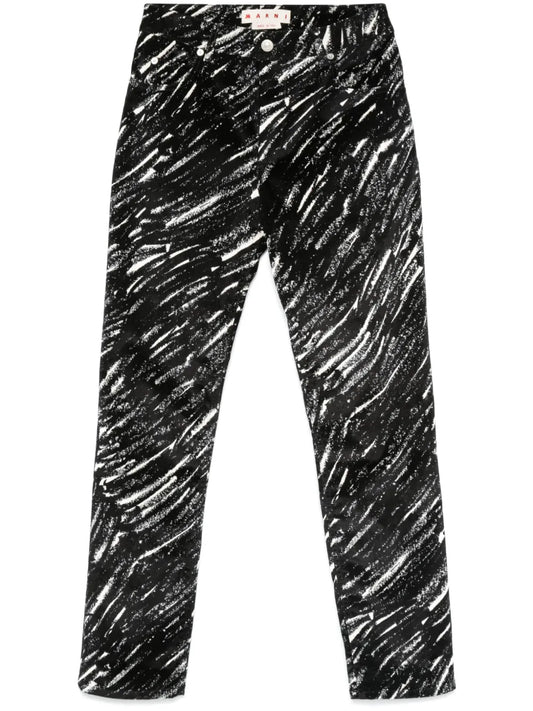 Crayon-Printed Trousers