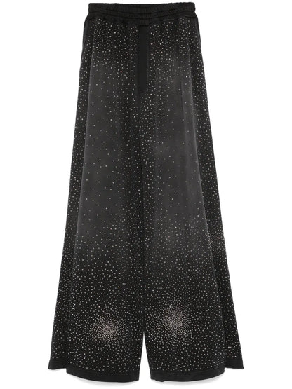 Rhinestone-Embellished Palazzo Pants