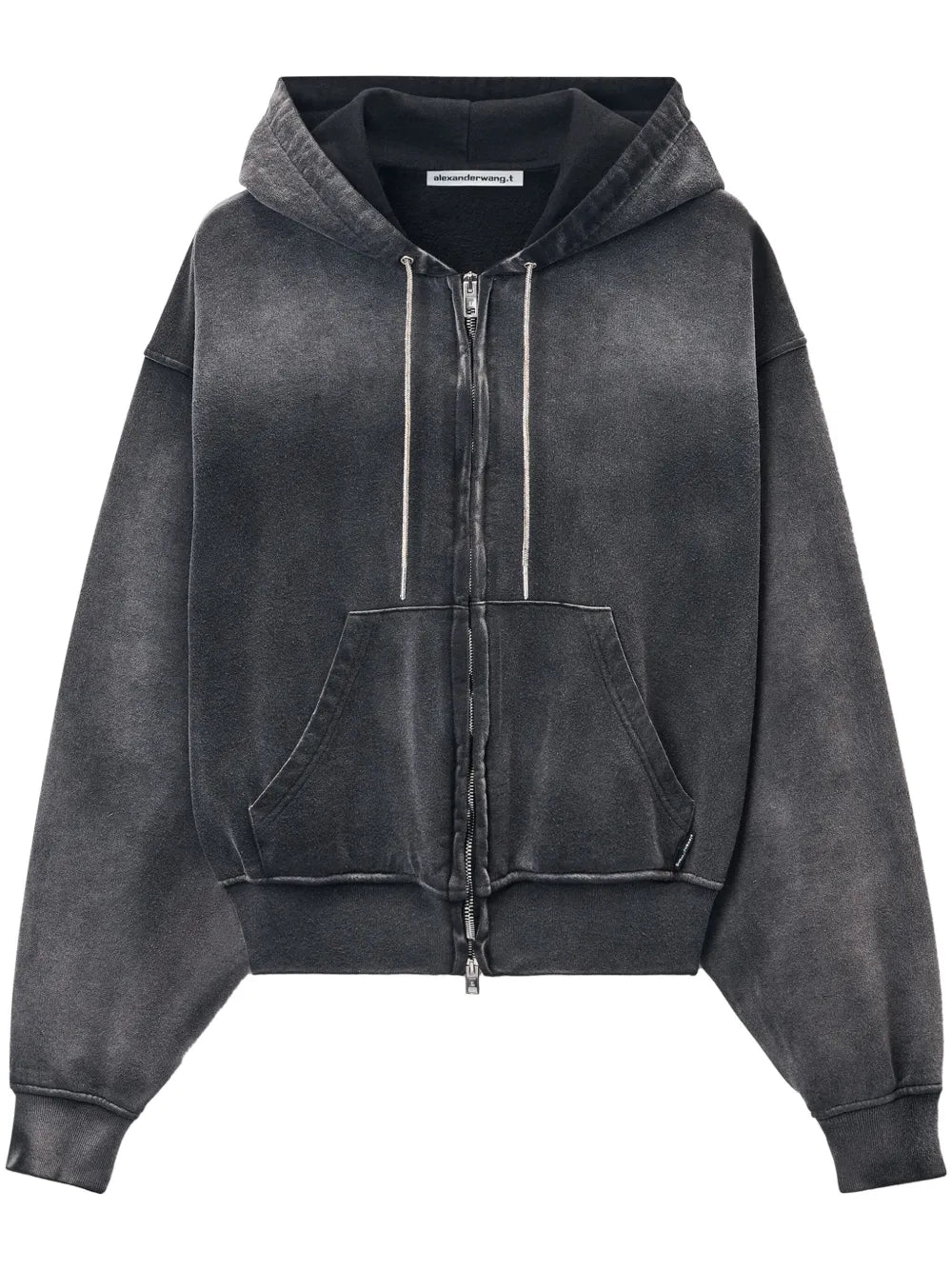 Rhinestone Washed Effect Hoodie
