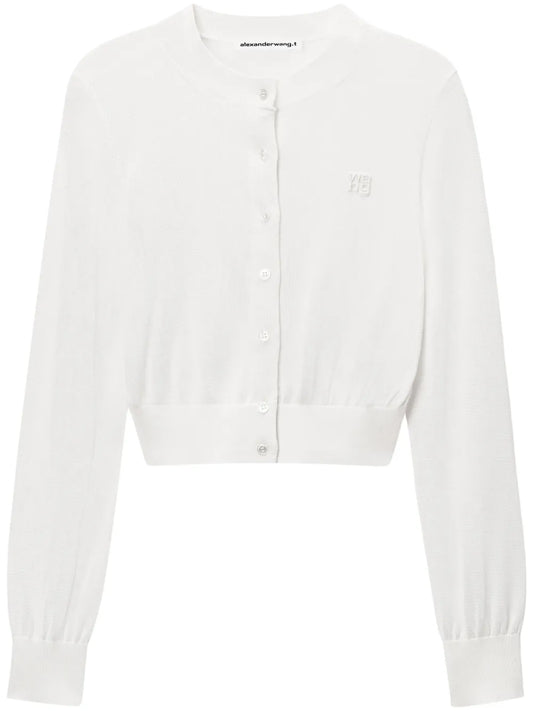 Cropped Crew Neck Cardigan