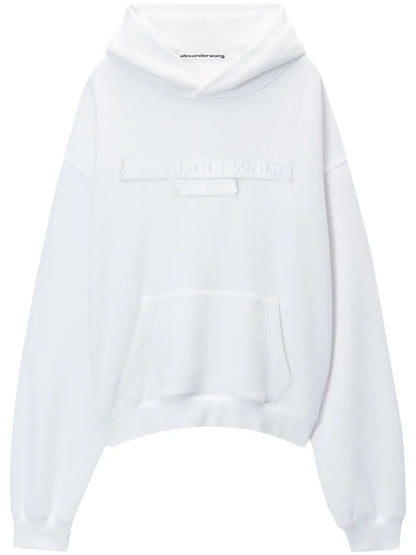 Distressed-Logo Hoodie
