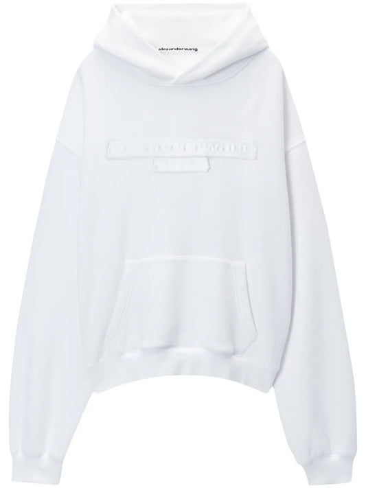 Distressed-Logo Hoodie