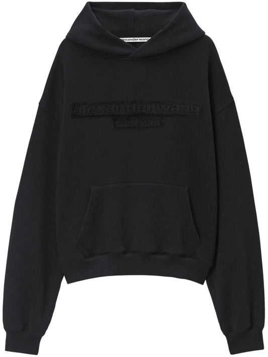Distressed-Logo Hoodie