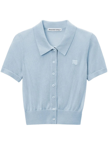 Logo-Embroidered Polo Cardigan