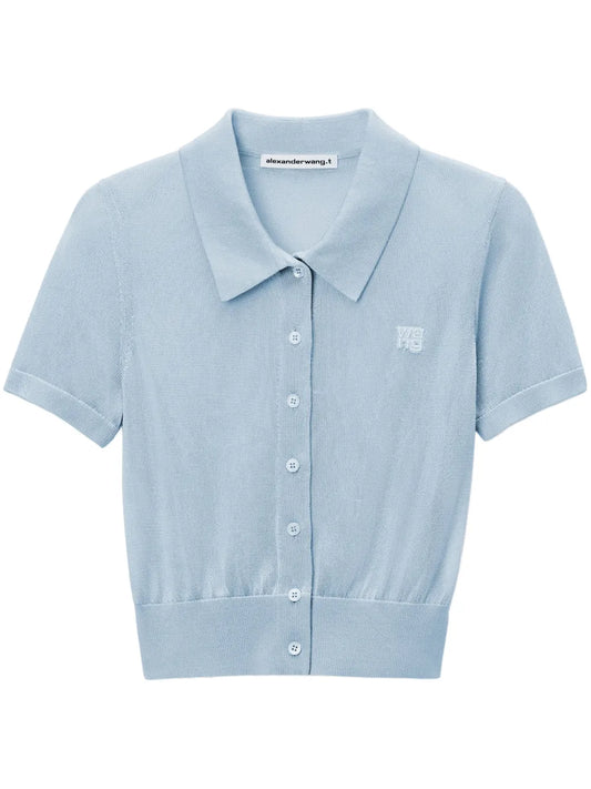 Logo-Embroidered Polo Cardigan