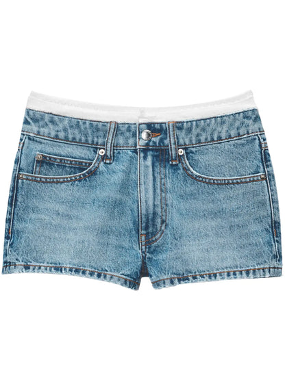High-Rise Denim Shorts