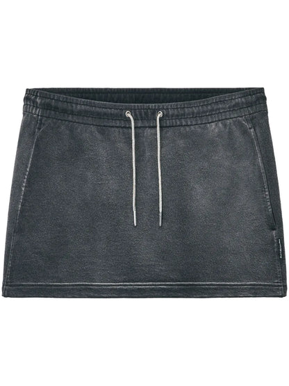 Drawstring-Waist Mini Skirt
