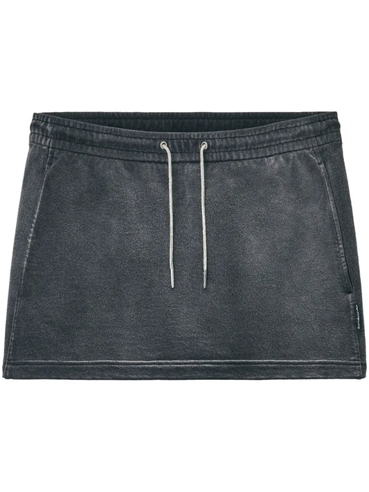 Drawstring-Waist Mini Skirt