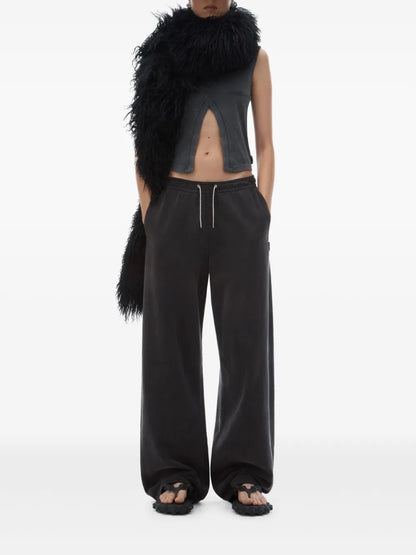 Rhinestone Drawcord Track Pants
