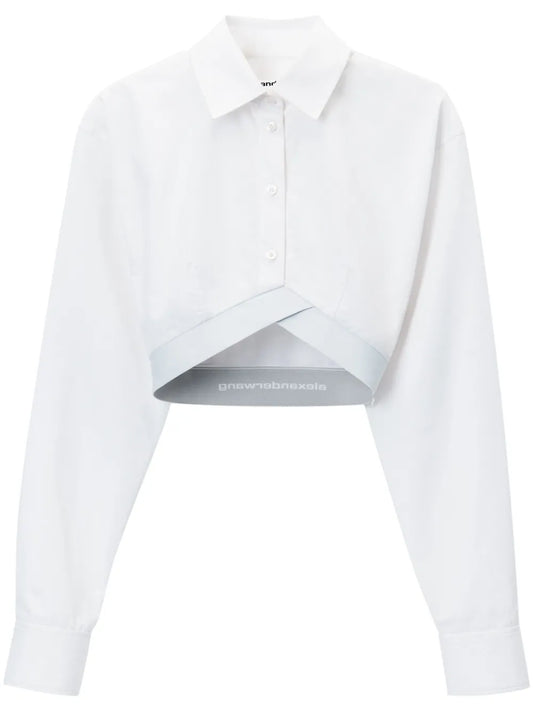 Logo-Band Cropped Shirt