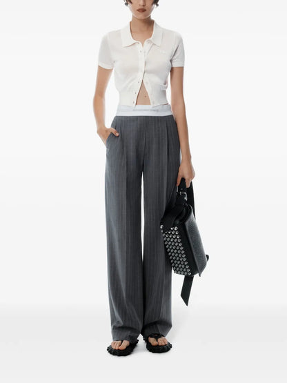 High-Waisted Pleated Trousers