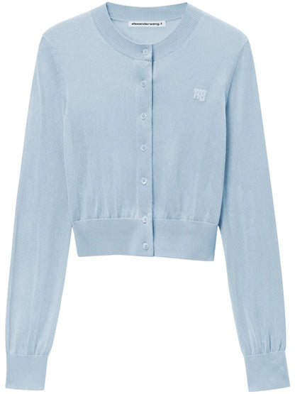 Cropped Crew Neck Cardigan