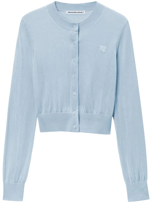 Cropped Crew Neck Cardigan