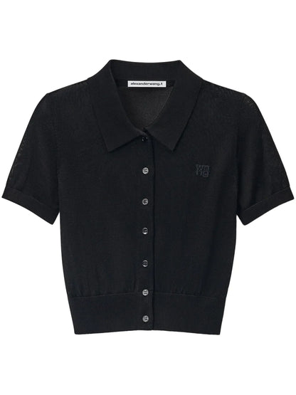 Logo-Embroidered Polo Cardigan