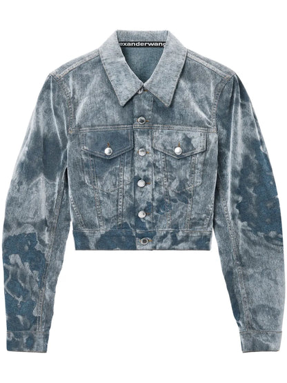 Cloud-Print Trucker Jacket