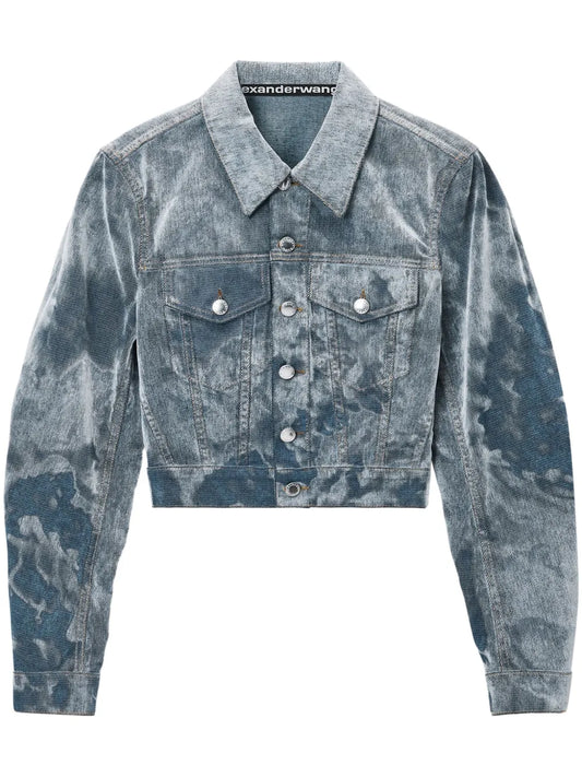 Cloud-Print Trucker Jacket