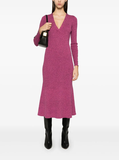 Marl-Knit Midi Dress