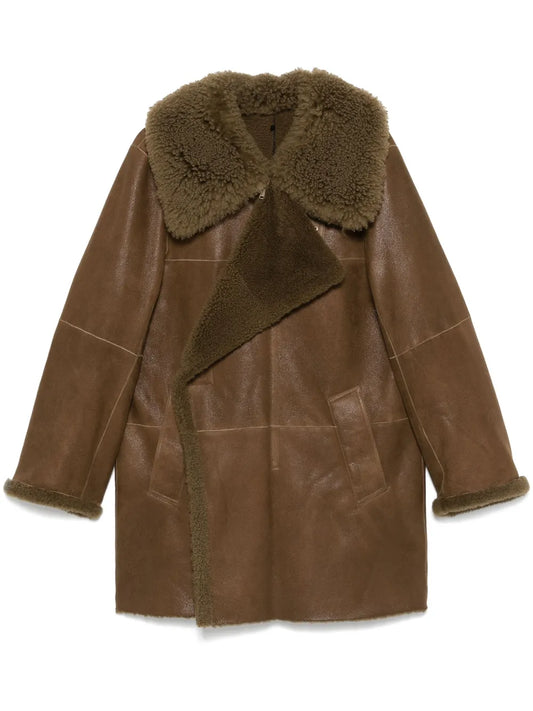 Asymmetric Shearling Coat