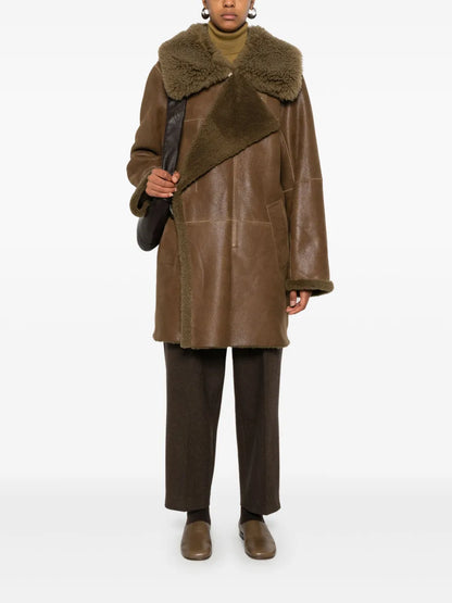 Asymmetric Shearling Coat