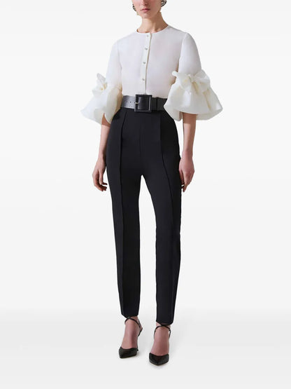 Bow-Detail Ruffled Blouse
