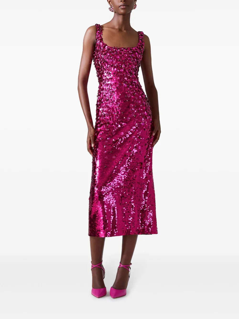 Sequin-Embellished Midi Dress