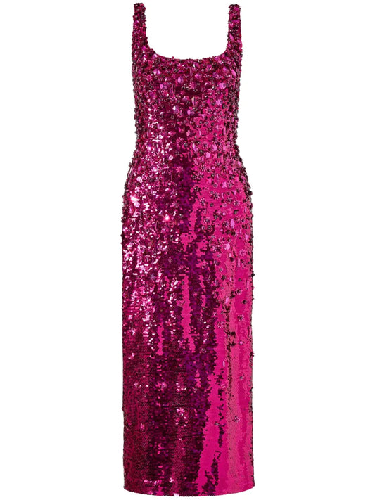Sequin-Embellished Midi Dress