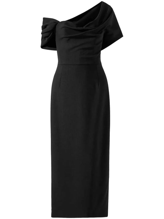 Draped-Detailing Midi Dress
