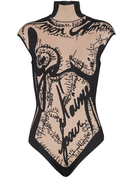 Jacquard-Knit Bodysuit