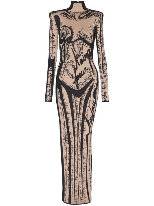 Logo-Embroidered Maxi Dress
