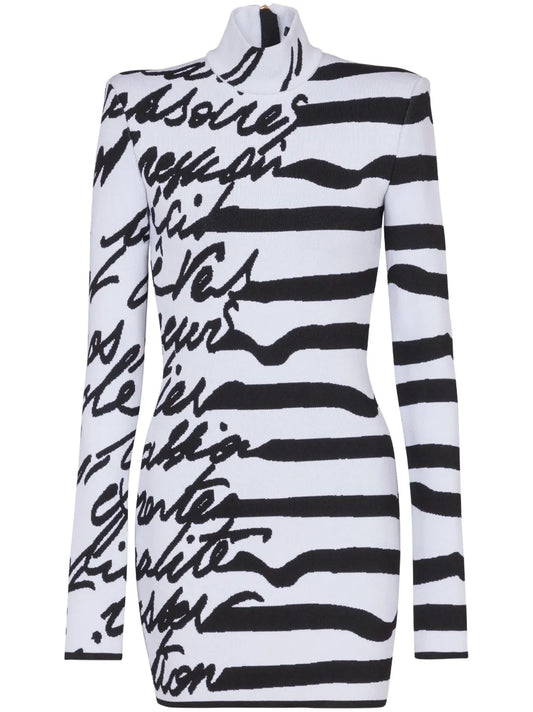 Intarsia-Knit Logo Mini Dress