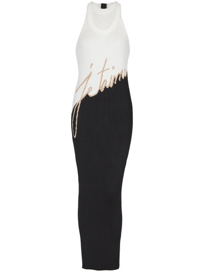Intarsia-Knit Logo Midi Dress