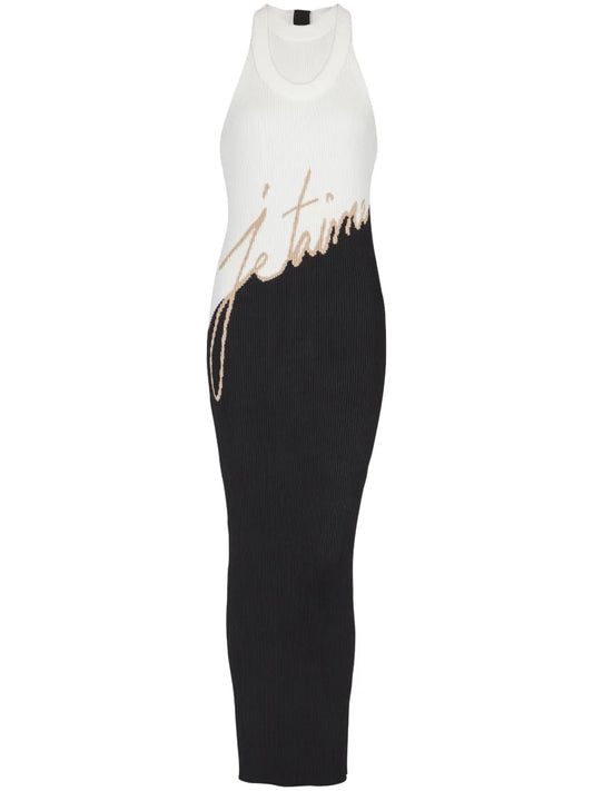 Intarsia-Knit Logo Midi Dress