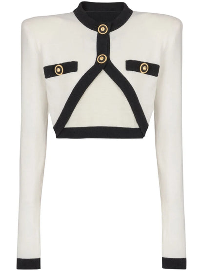 Cropped Knit Cardigan