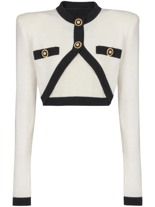 Cropped Knit Cardigan