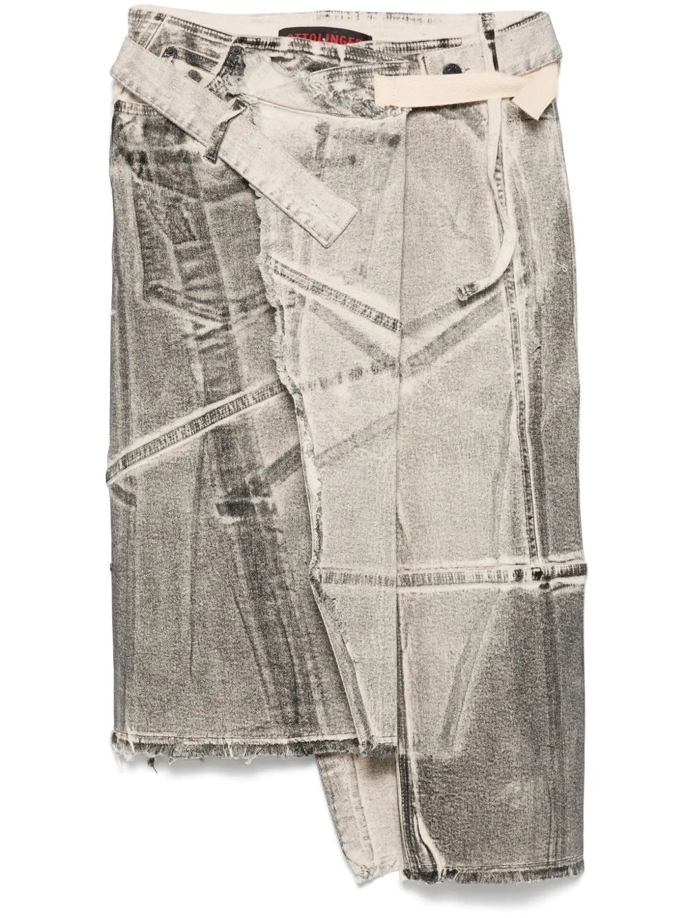 Denim Wrap Midi Skirt