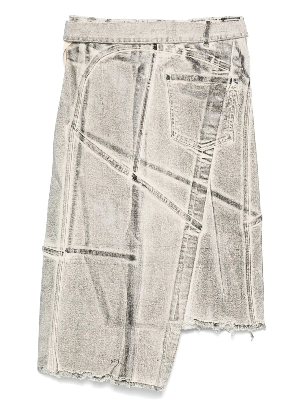 Denim Wrap Midi Skirt