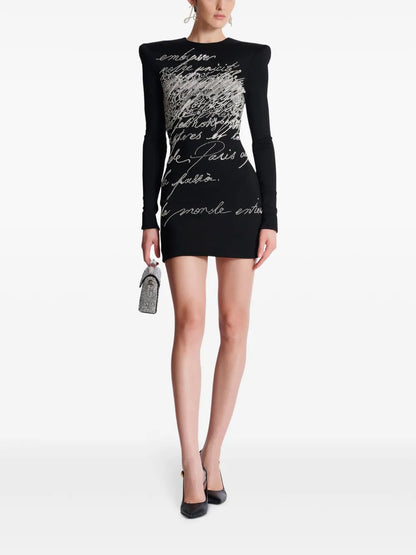 Rhinestone-Embellished Mini Dress