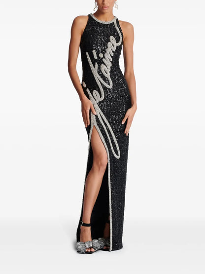 Rhinestone-Embellished Gown