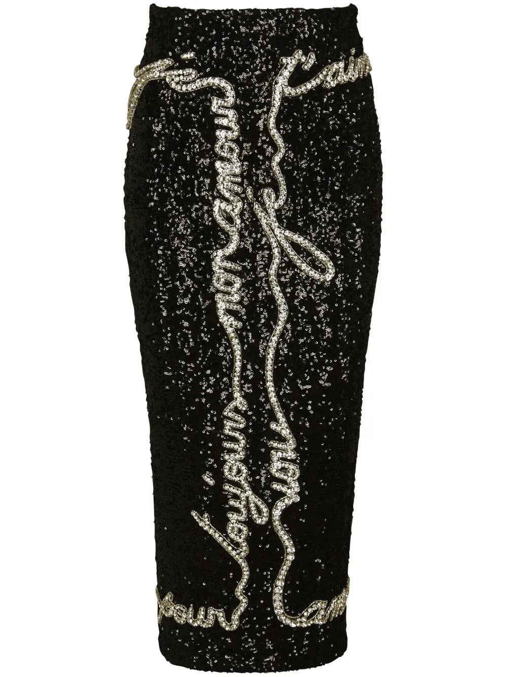 Sequin-Embellished Midi Skirt