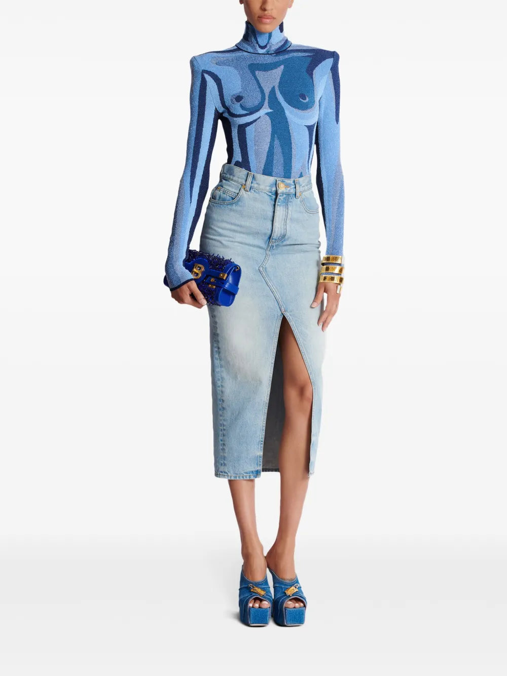 Denim Midi Skirt