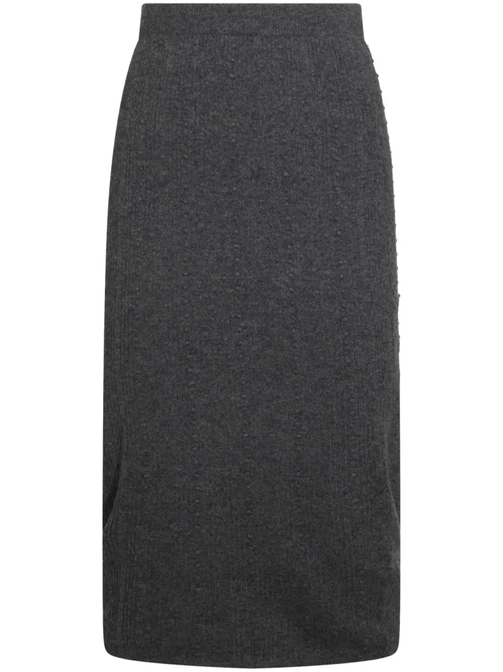 Platinum Bubble-Stitch Midi Skirt