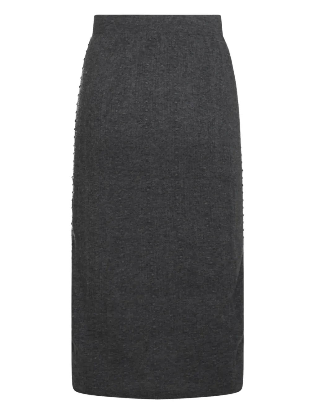 Platinum Bubble-Stitch Midi Skirt
