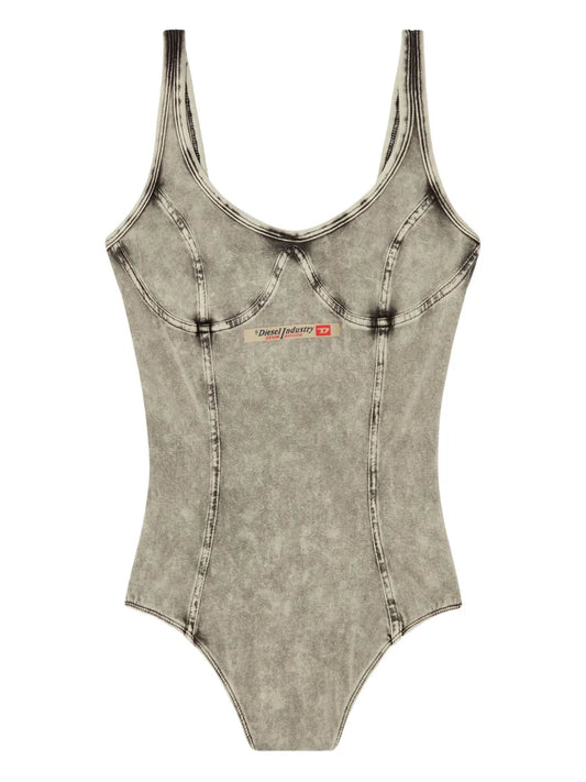 Denim-Effect Bodysuit