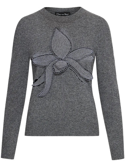 Orchid Embroidered Sweater
