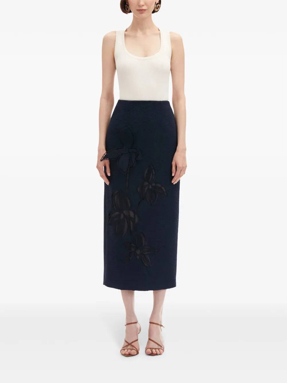 Orchid Embroidered Tweed Skirt